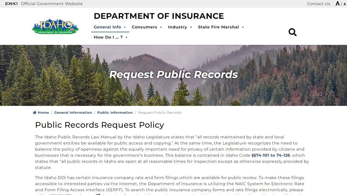 Request Public Records • Public Information • Idaho ...